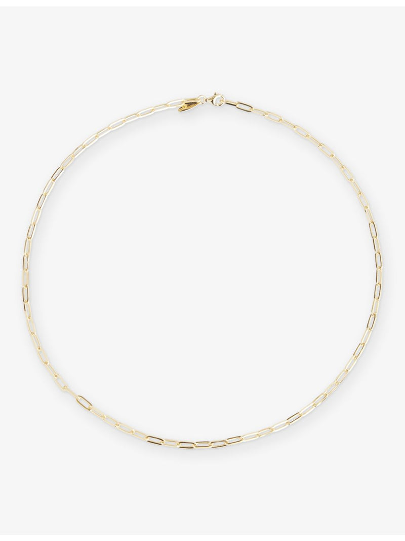 Lisa Gozlan paperclip chain necklace 46.5cm, gold plated sterling silver - British product