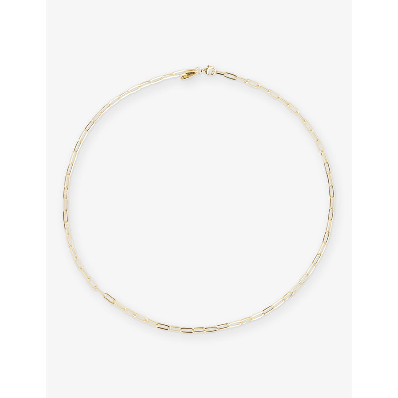 Small Paperclip Chain 14ct-Gold Plated Sterling-Silver Necklace - 41cm