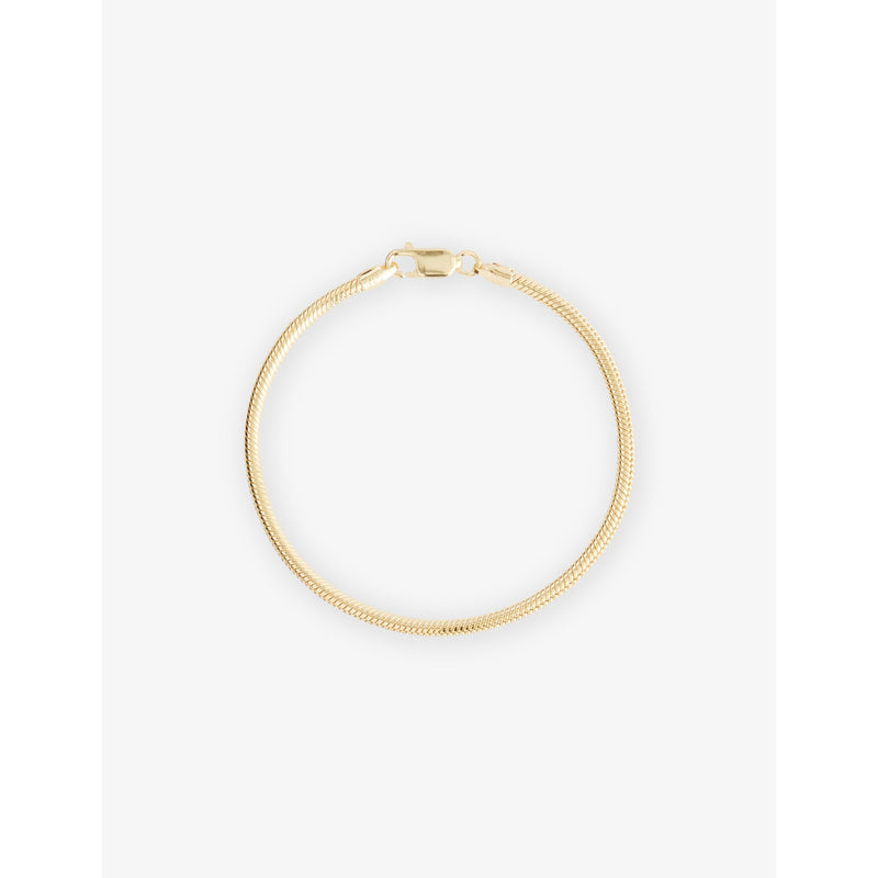 Snake Chain 14ct Gold-Plated Sterling-Silver Bracelet - 7in