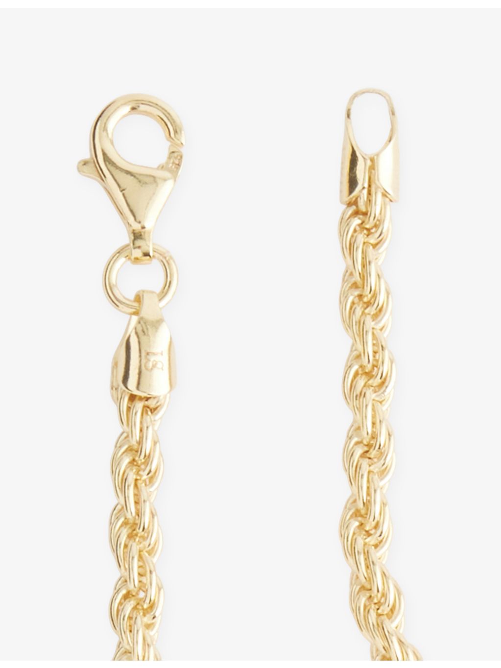 Lisa Gozlan mini rope necklace in 14ct gold-plated sterling silver, UK version