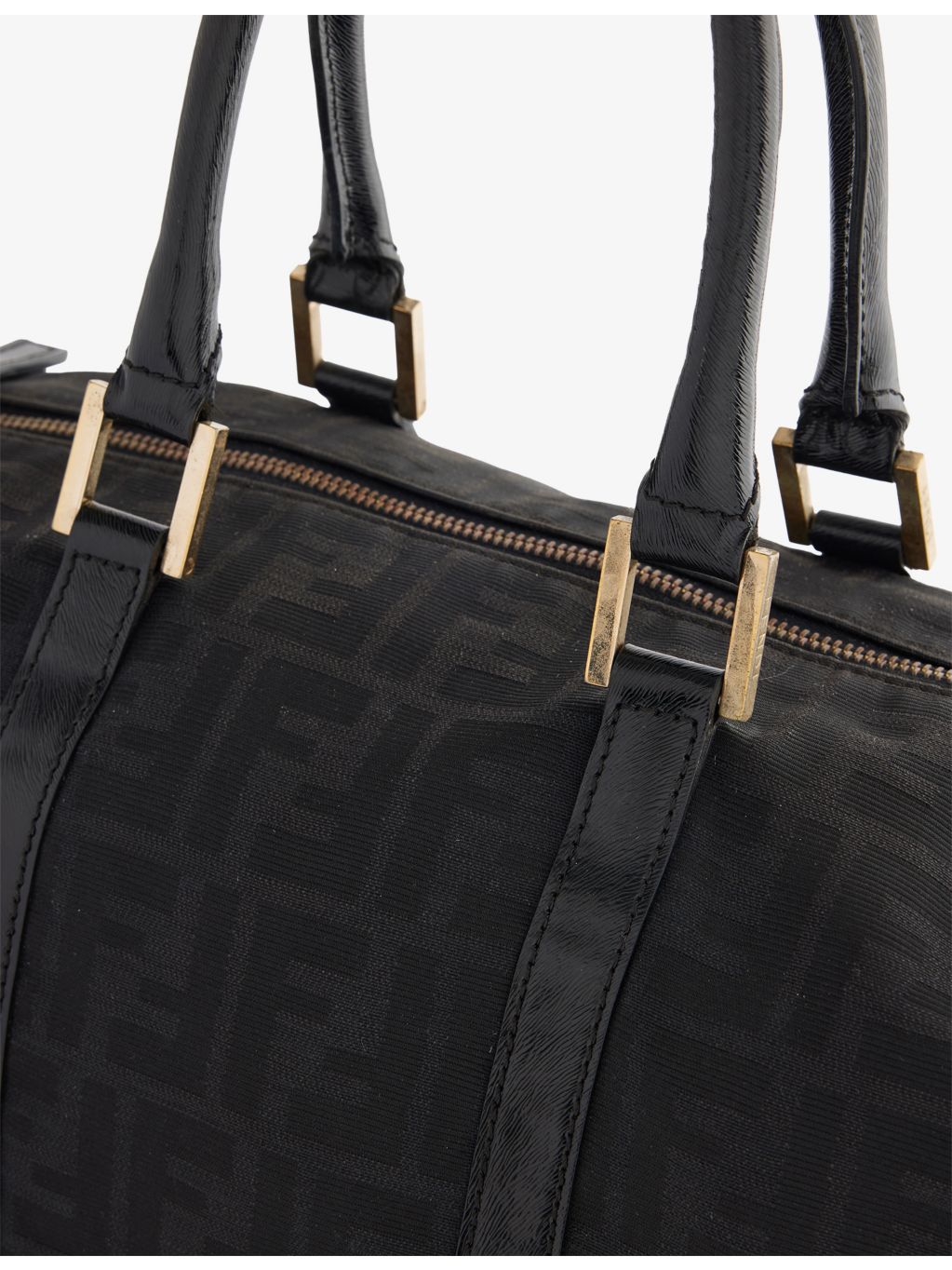 Fendi Zucca canvas Boston bag pre-loved, imported from the UK