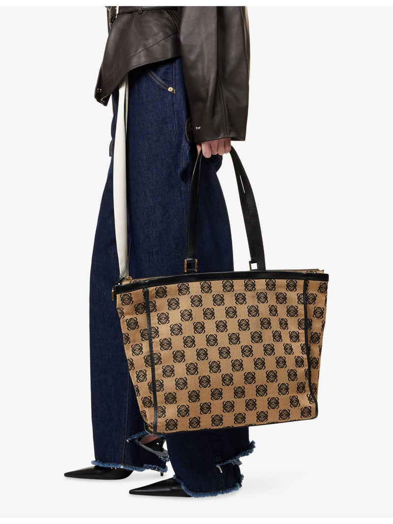 Loewe pre-loved Anagram canvas tote bag, imported from the UK