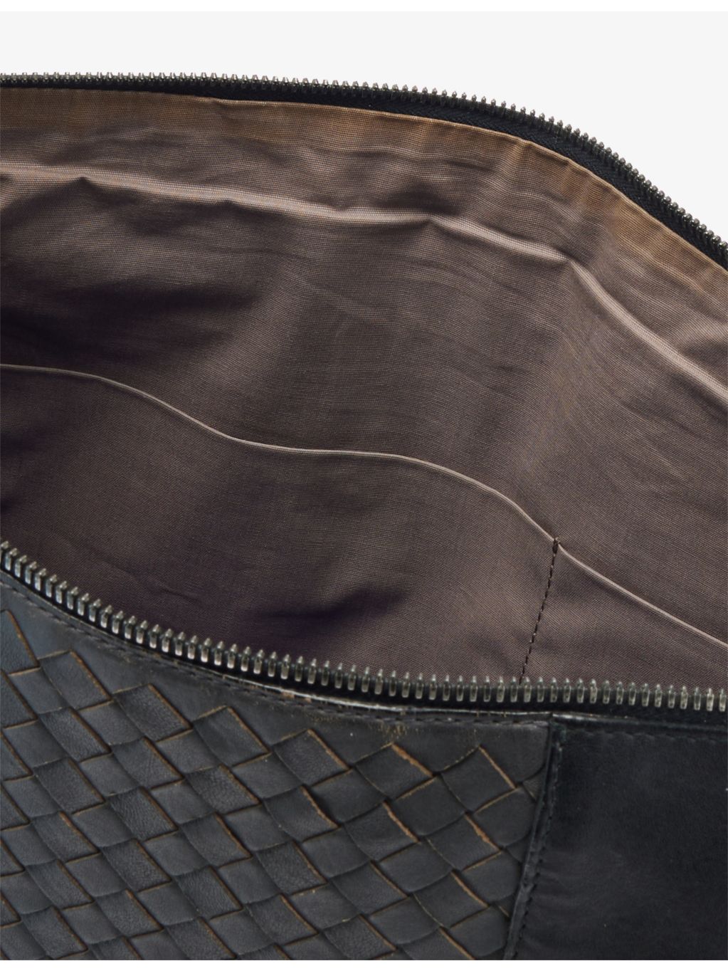 Bottega Veneta bicolor intrecciato leather briefcase, imported from the UK