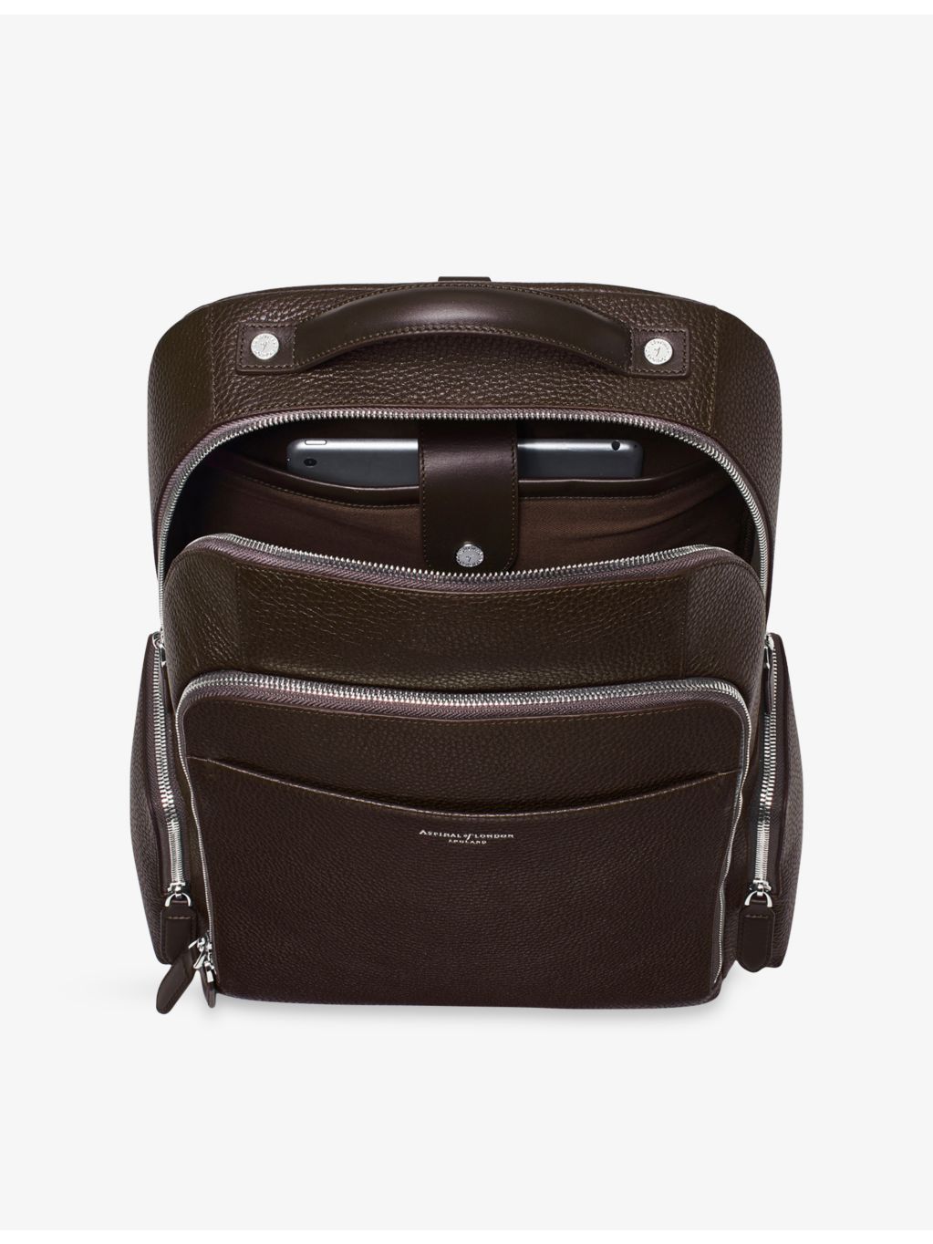 Aspinal of London leather backpack, pebbled finish, imported from the UK