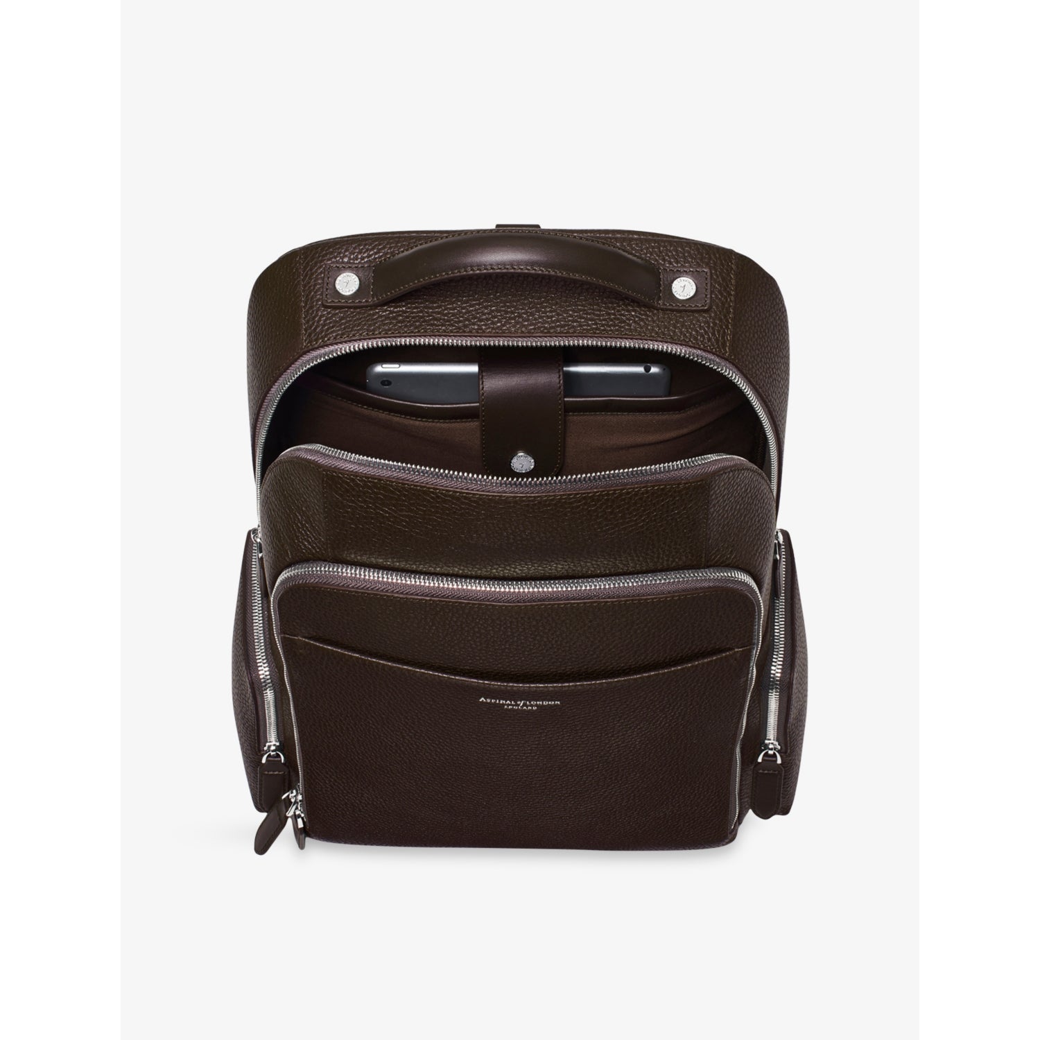 Aspinal of London leather backpack, pebbled finish, imported from the UK