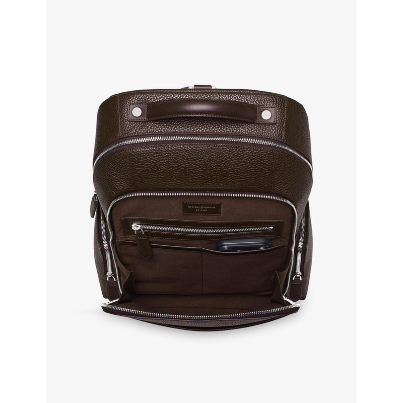 Aspinal of London leather backpack, pebbled finish, imported from the UK