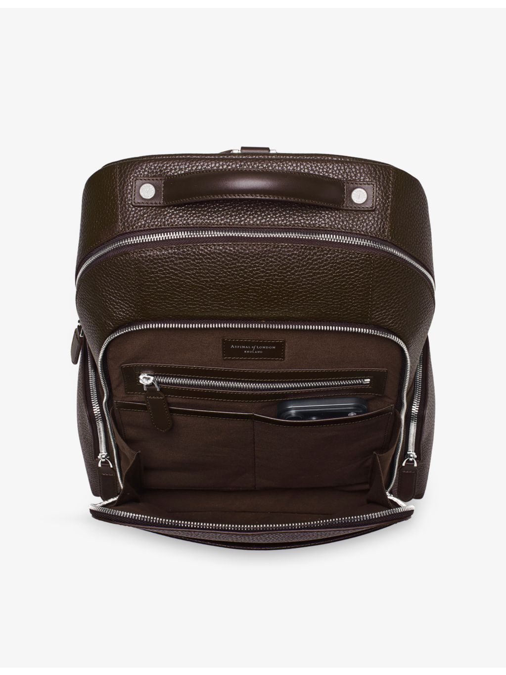 Aspinal of London leather backpack, pebbled finish, imported from the UK