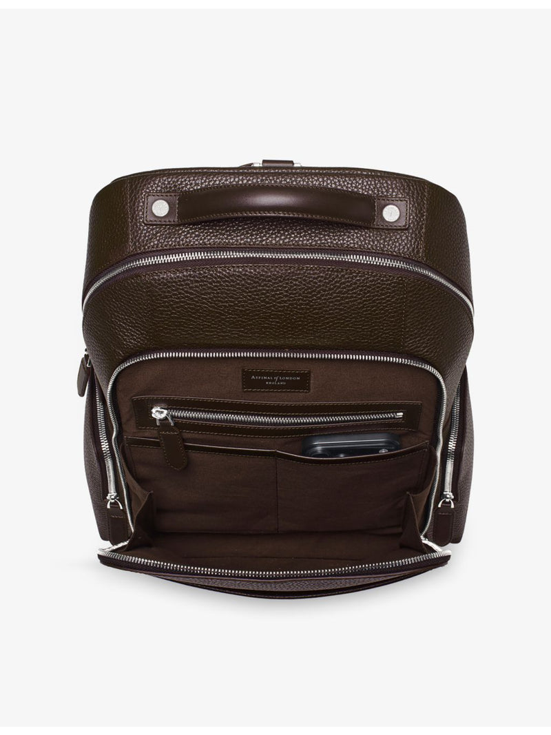 Aspinal of London leather backpack, pebbled finish, imported from the UK