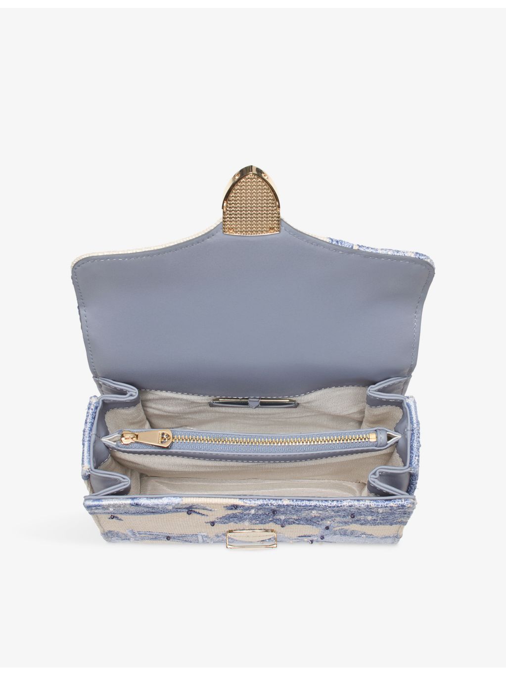 Aspinal of London Mayfair embroidered raffia mini bag, imported from the UK
