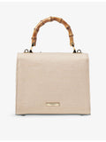 Aspinal of London Mayfair embroidered raffia midi bag (British brand)