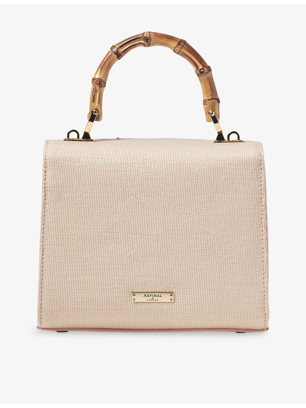 Aspinal of London Mayfair embroidered raffia midi bag (British brand)
