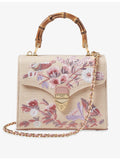 Aspinal of London Mayfair embroidered raffia midi bag (British brand)