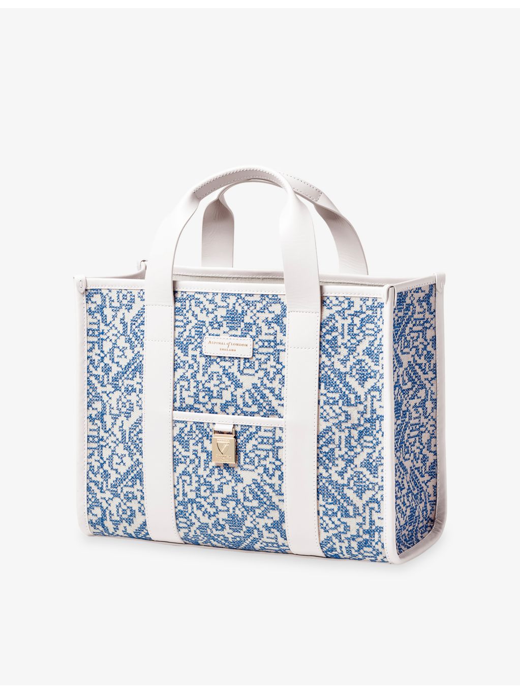 Aspinal of London Henley raffia and leather tote, imported from the UK