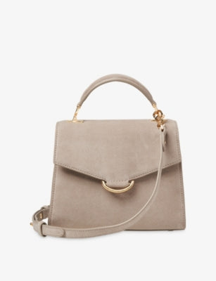 Aspinal of London Mayfair Midi suede top-handle bag, British product