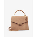 Mayfair Midi Suede Top-Handle Bag - MOLESKIN