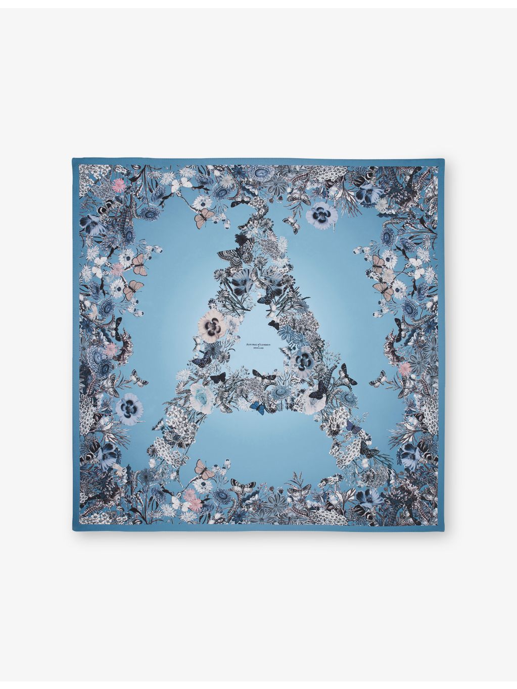Aspinal of London printed square silk scarf 90cm, imported from the UK