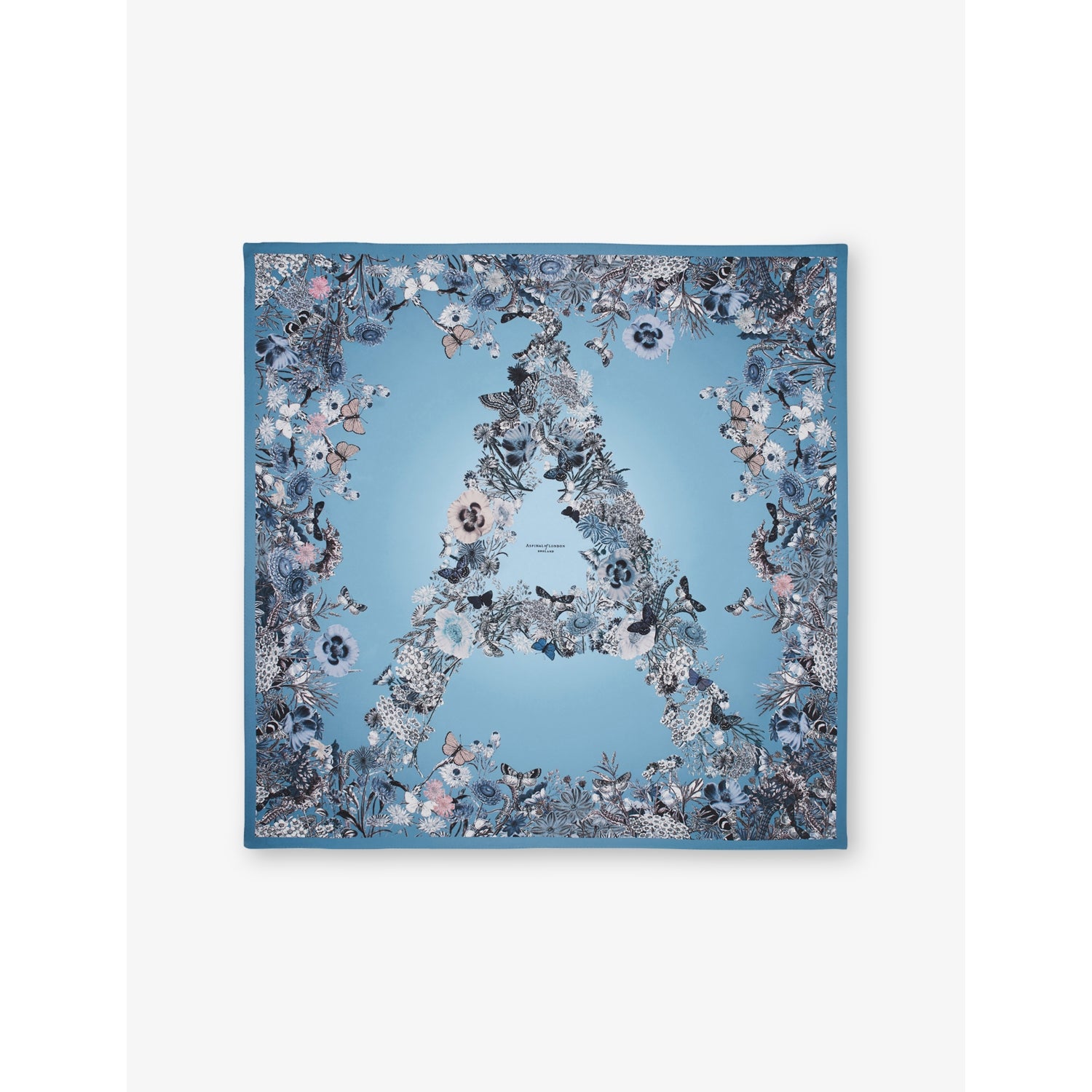 Aspinal of London printed square silk scarf 90cm, imported from the UK