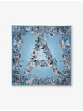 Aspinal of London printed square silk scarf 90cm, imported from the UK