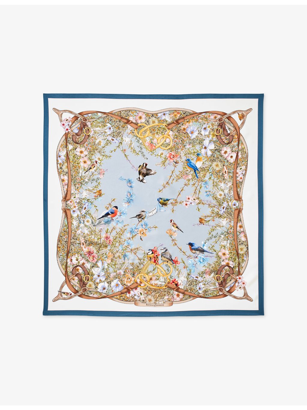 Aspinal of London printed square silk scarf 90cm, imported from the UK