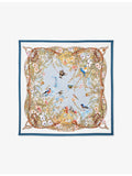 Aspinal of London printed square silk scarf 90cm, imported from the UK