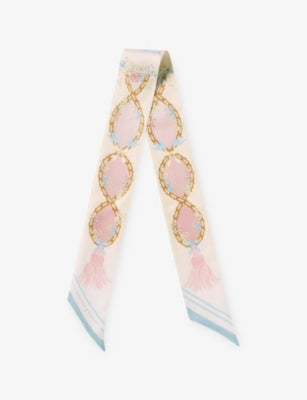 Aspinal of London Printed Slim Silk Scarf