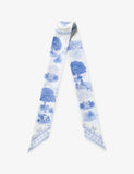 Aspinal of London printed slim silk scarf, imported from the UK