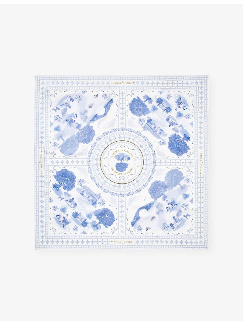 Aspinal of London silk scarf graphic print 90cm - British product