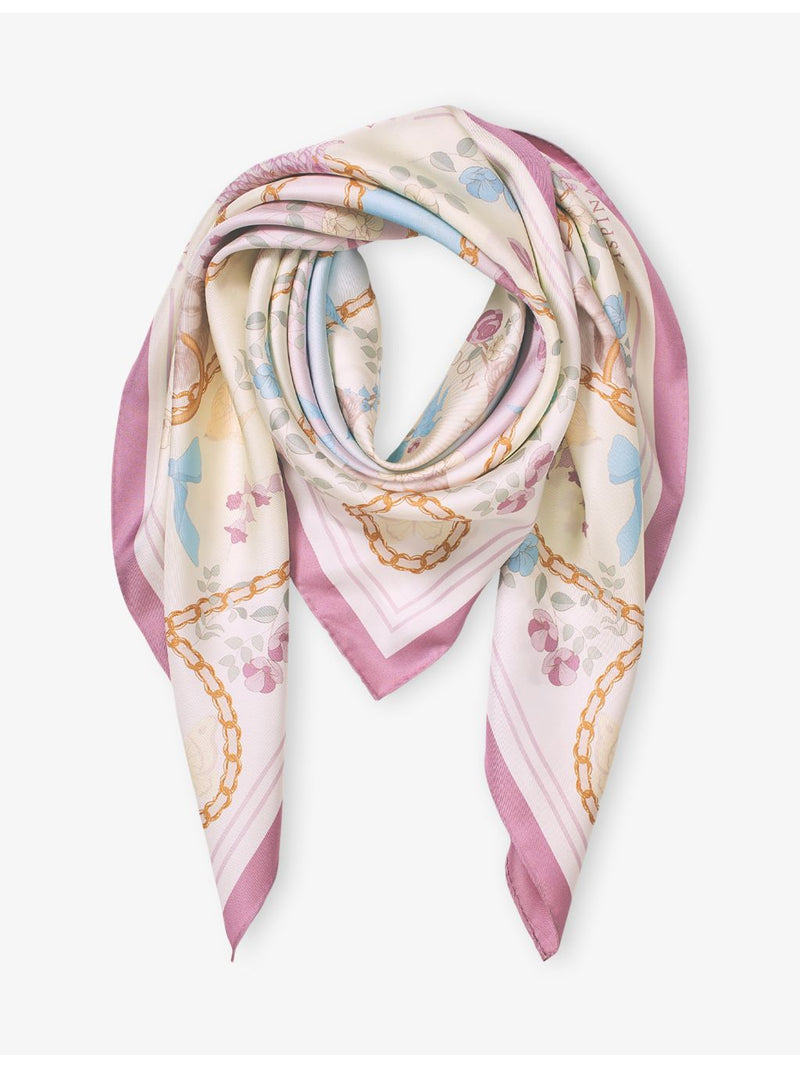 Aspinal of London silk scarf graphic print 90cm - British product