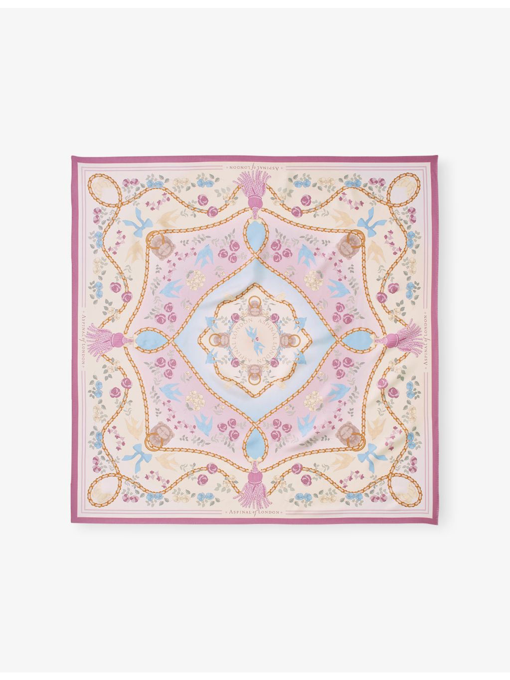 Aspinal of London silk scarf graphic print 90cm - British product