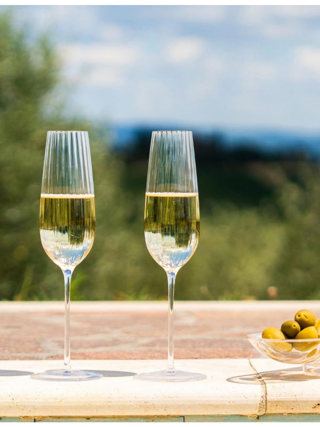 NUDE sparkling wine glasses set of two handcrafted lead-free crystal - British product