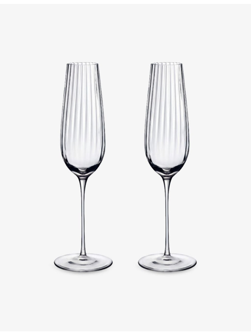 NUDE sparkling wine glasses set of two handcrafted lead-free crystal - British product