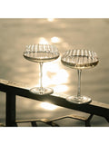 NUDE coupe glasses set of two ribbed, imported from the UK