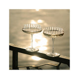 NUDE coupe glasses set of two ribbed, imported from the UK