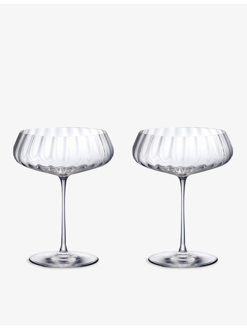 NUDE coupe glasses set of two ribbed, imported from the UK