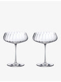 NUDE coupe glasses set of two ribbed, imported from the UK