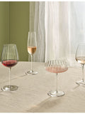 NUDE white wine glasses set of two ribbed design, UK version
