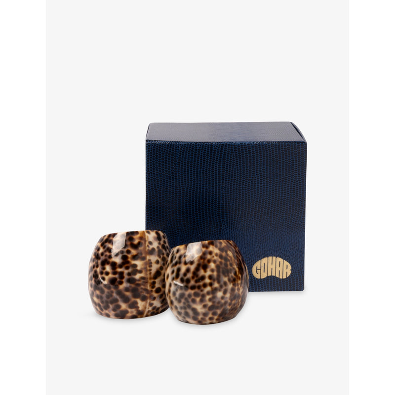 Gohar World cowrie shell napkin rings set of 2 (British brand)