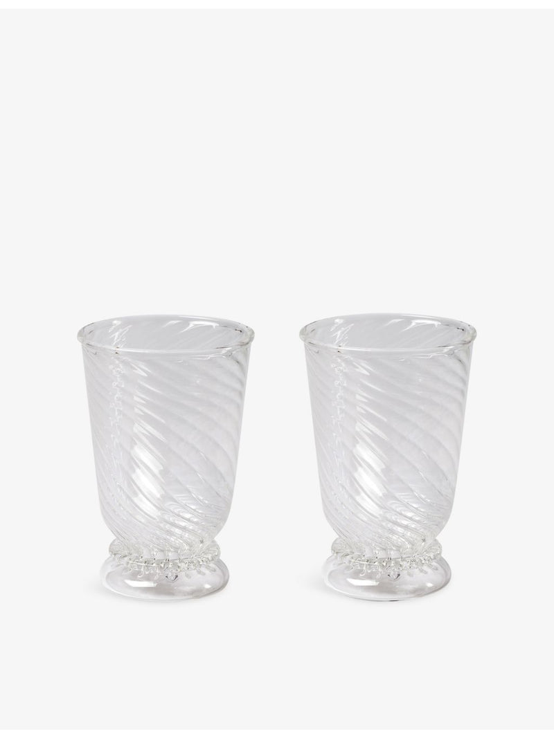 Gohar World spiral glasses set of 2 mouth-blown glass - British product