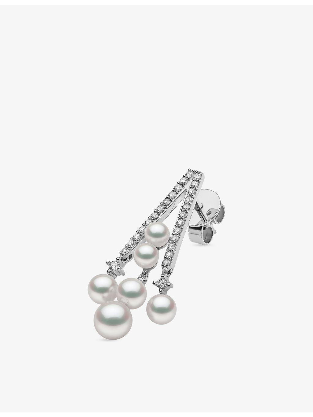 Yoko London Akoya pearl diamond drop earrings 18ct white gold (British brand)