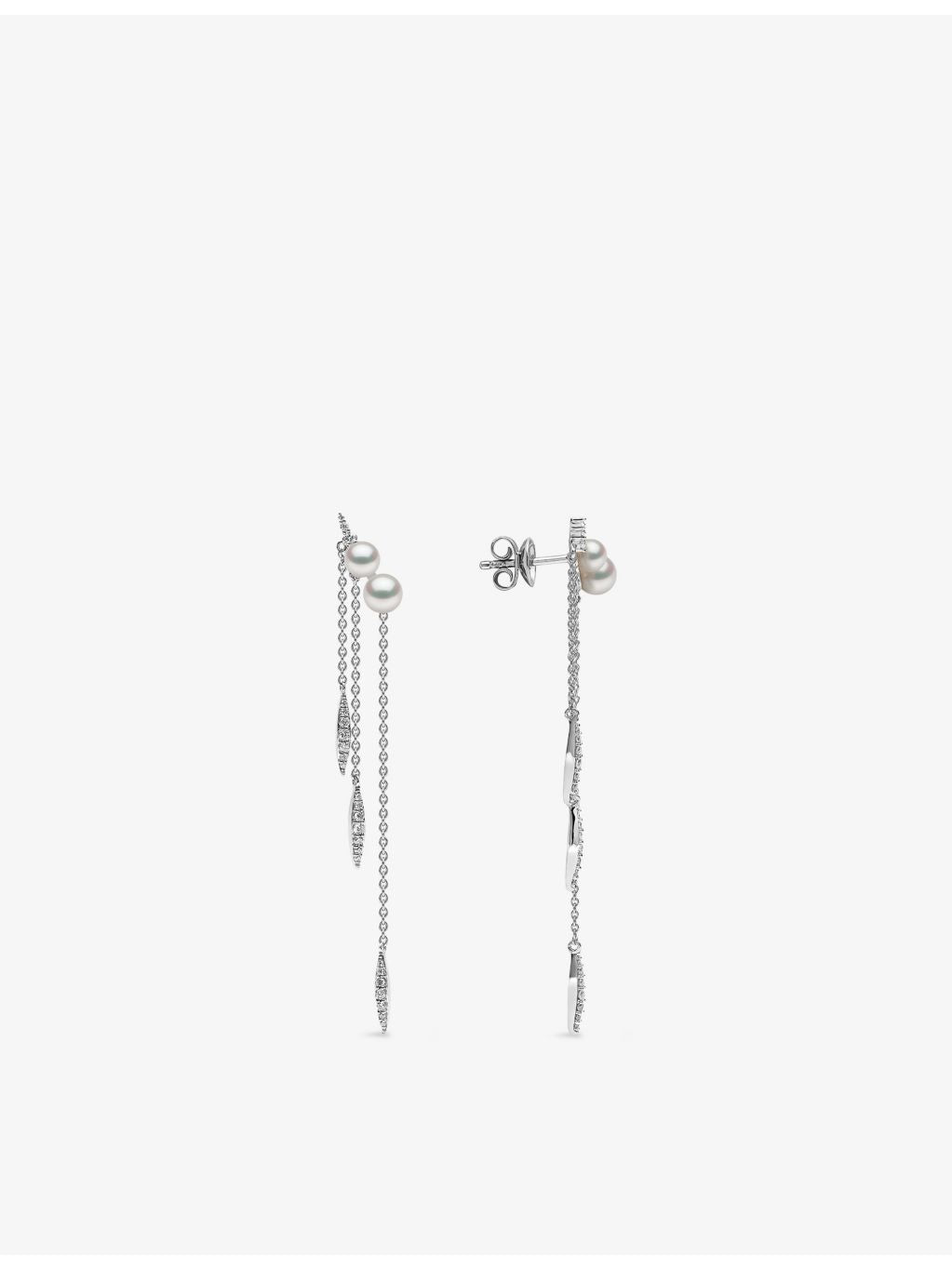 Yoko London pearl diamond earrings in 18ct white gold (British brand)