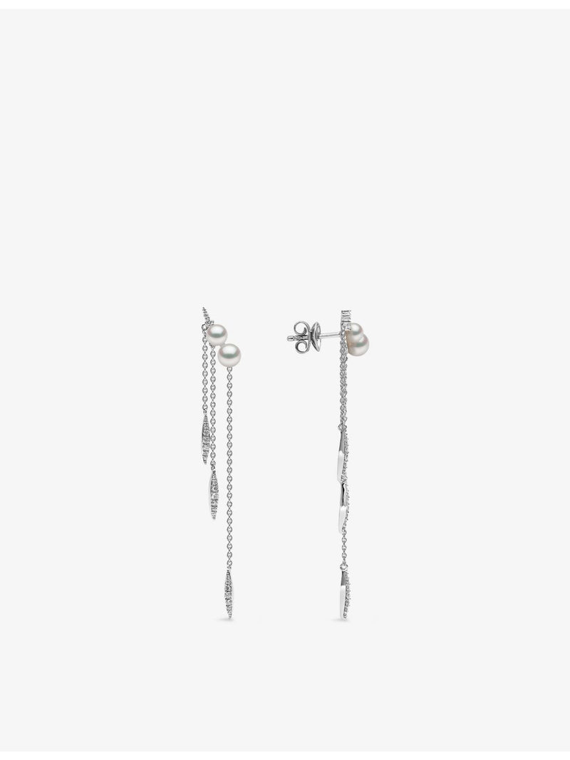 Yoko London pearl diamond earrings in 18ct white gold (British brand)