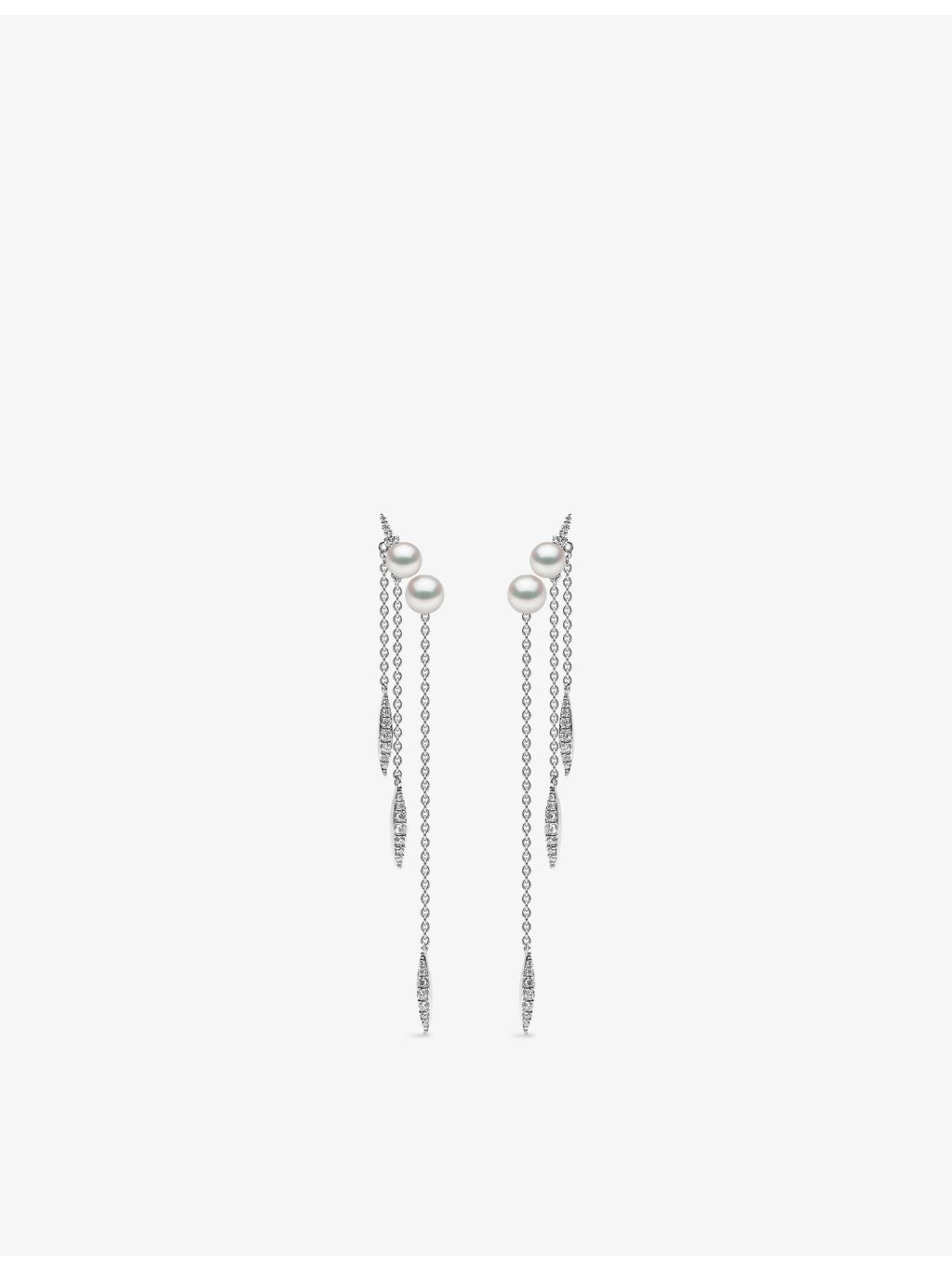 Yoko London pearl diamond earrings in 18ct white gold (British brand)