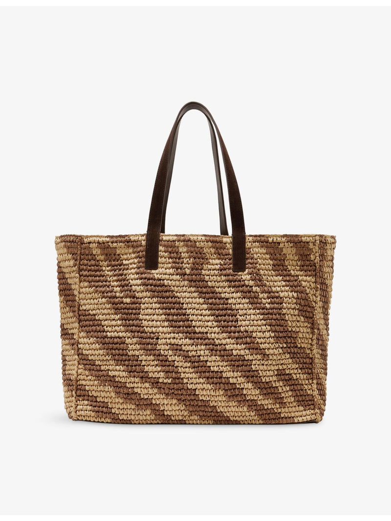 Reiss zebra-print raffia tote bag, imported from the UK