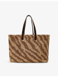 Reiss zebra-print raffia tote bag, imported from the UK