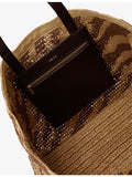 Reiss zebra-print raffia tote bag, imported from the UK