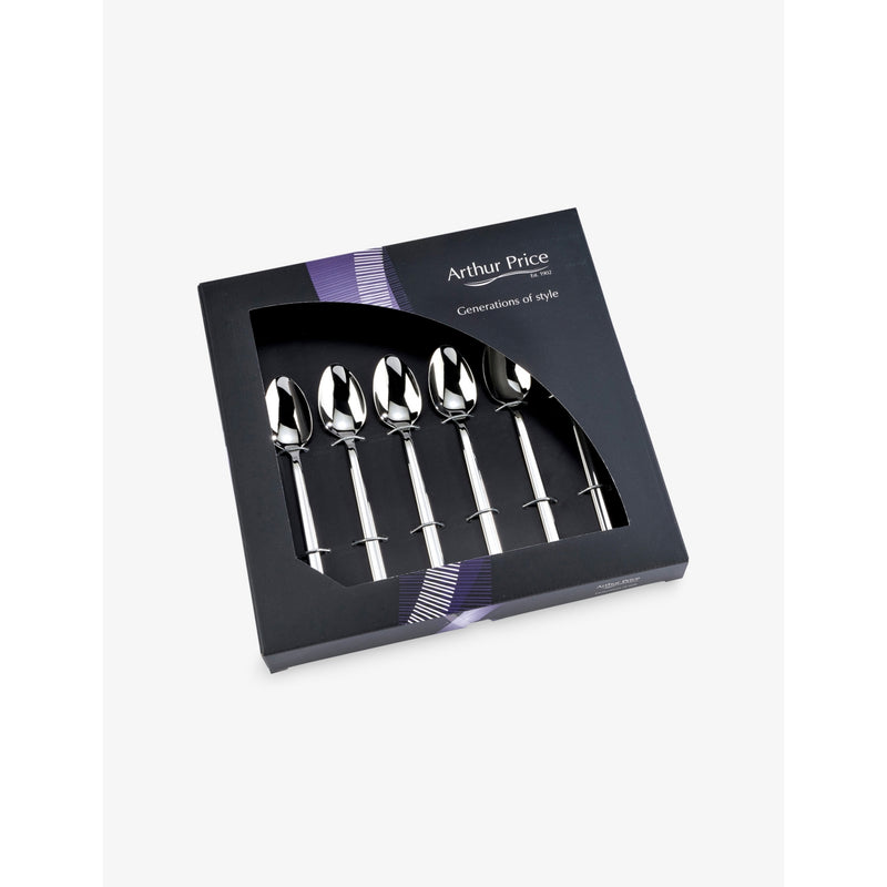 Arthur Price Horizon six stainless-steel teaspoons set, (British brand)