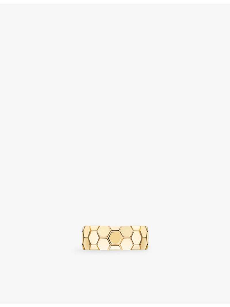 Chaumet 18ct yellow gold ring with honeycomb motif, 8mm - British product