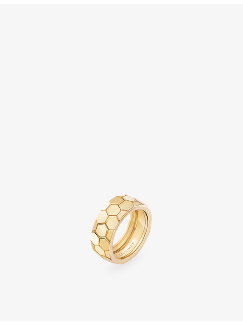 Chaumet 18ct yellow gold ring with honeycomb motif, 8mm - British product