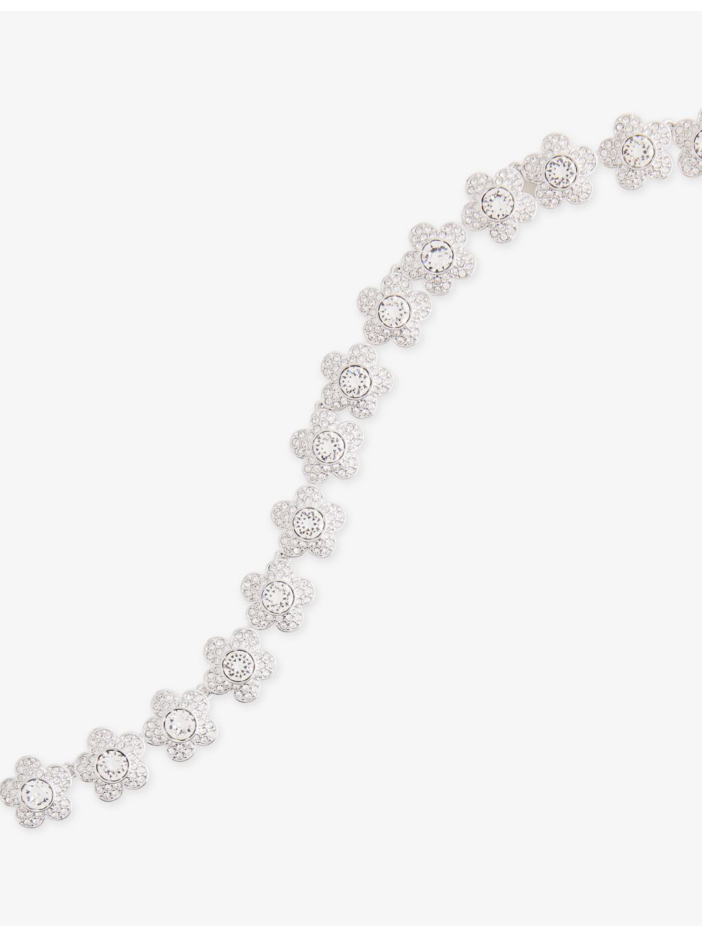 Swarovski rhodium-plated cubic zirconia tennis necklace 38-40cm - British product