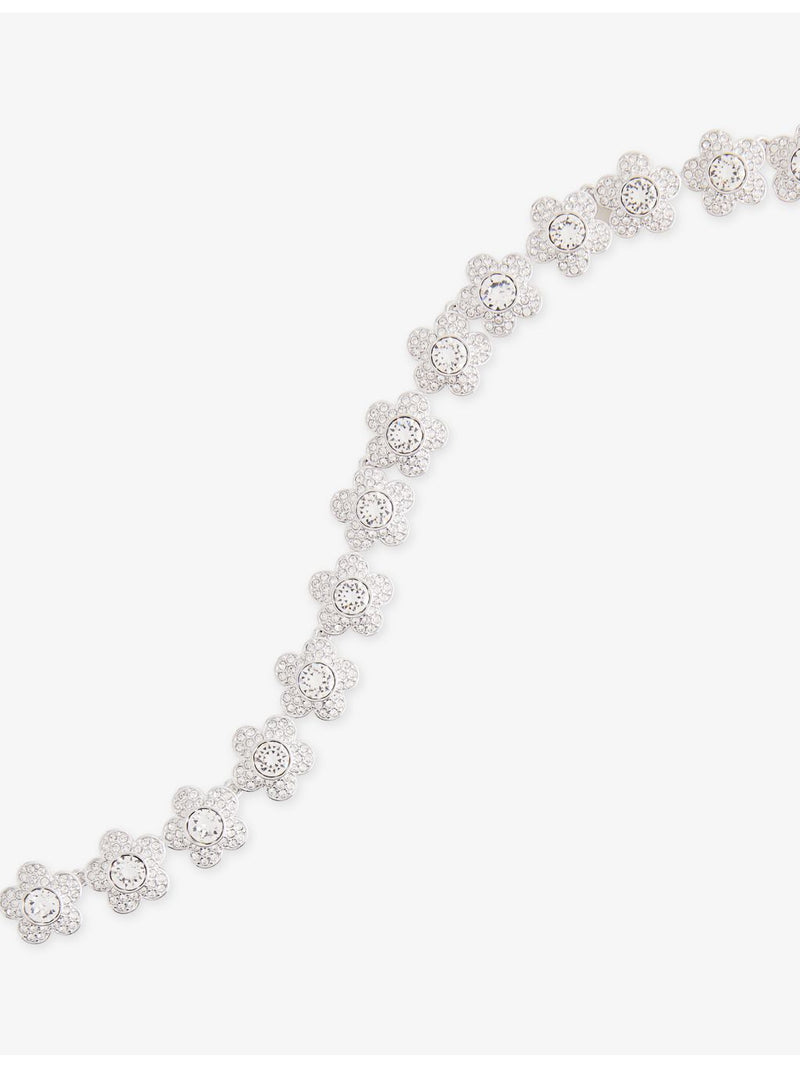 Swarovski rhodium-plated cubic zirconia tennis necklace 38-40cm - British product
